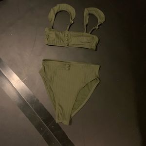 Green high waisted bikini